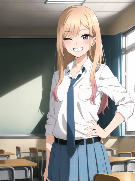 3978521365-3357242140-bisquedoll anime style, kitagawa marin, standing, hand on hip, (one eye closed), (v over eye), smile, grin, teeth, looking at vi.png